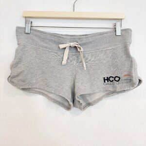 Y2K Hollister Distressed Embroidered Micro Shorts Loungewear Vintage Gray Medium